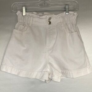 Forever 21 White Cotton Paper Bag Shorts Size XS